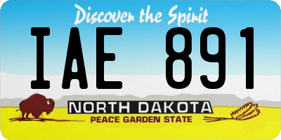 ND license plate IAE891