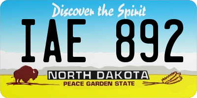 ND license plate IAE892
