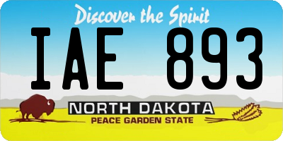 ND license plate IAE893