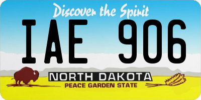 ND license plate IAE906