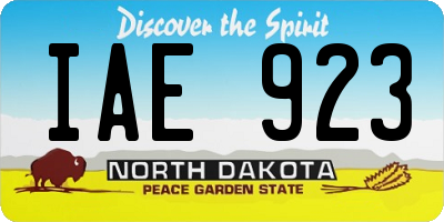 ND license plate IAE923
