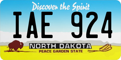 ND license plate IAE924