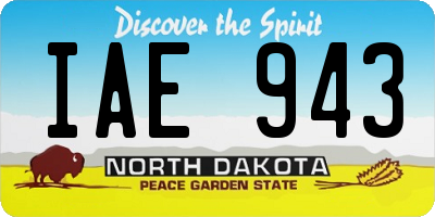 ND license plate IAE943