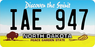 ND license plate IAE947
