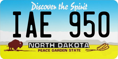 ND license plate IAE950