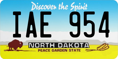 ND license plate IAE954