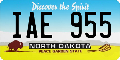 ND license plate IAE955
