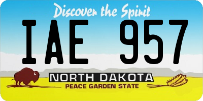 ND license plate IAE957