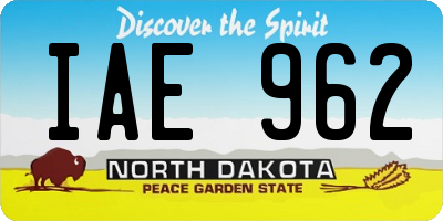 ND license plate IAE962