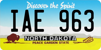 ND license plate IAE963