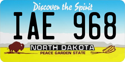 ND license plate IAE968