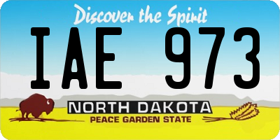 ND license plate IAE973