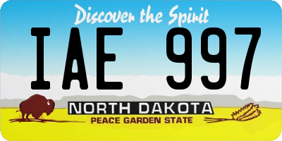 ND license plate IAE997