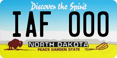 ND license plate IAF000