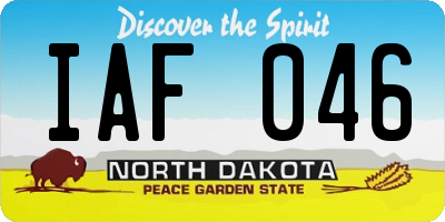 ND license plate IAF046