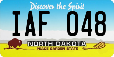ND license plate IAF048