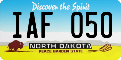 ND license plate IAF050