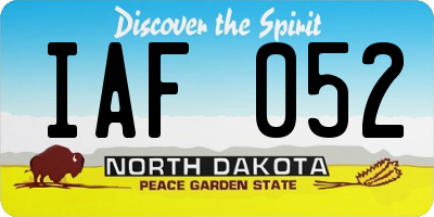 ND license plate IAF052