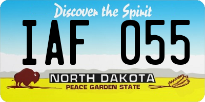 ND license plate IAF055