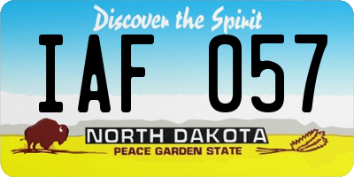 ND license plate IAF057