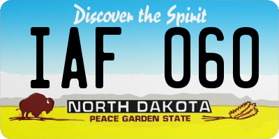 ND license plate IAF060