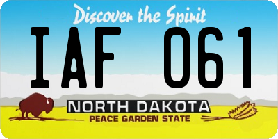 ND license plate IAF061