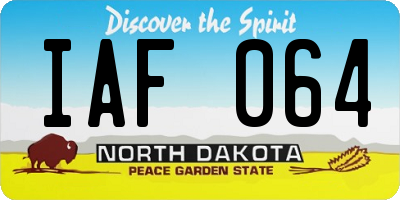 ND license plate IAF064