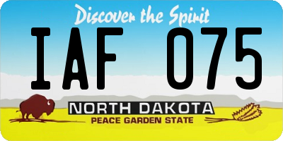 ND license plate IAF075