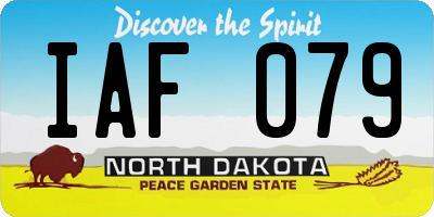 ND license plate IAF079