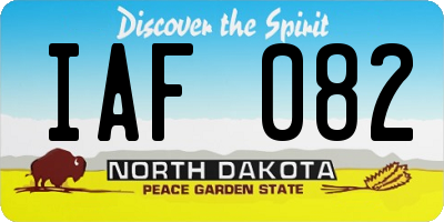 ND license plate IAF082