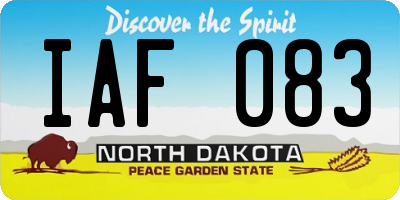 ND license plate IAF083