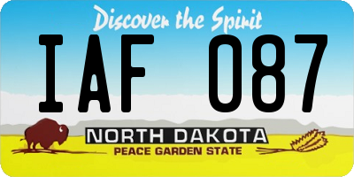 ND license plate IAF087