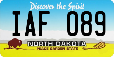 ND license plate IAF089