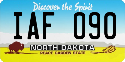 ND license plate IAF090