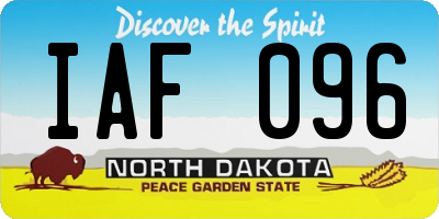 ND license plate IAF096