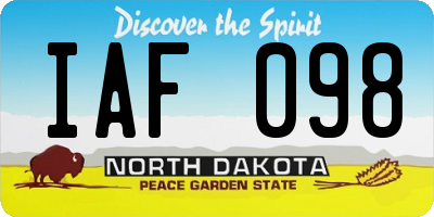 ND license plate IAF098