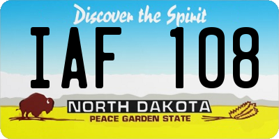 ND license plate IAF108
