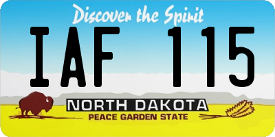 ND license plate IAF115