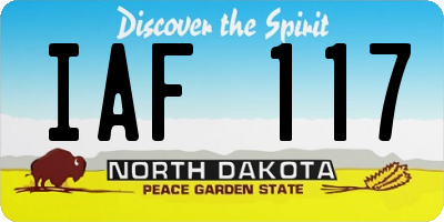 ND license plate IAF117