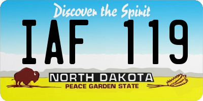 ND license plate IAF119