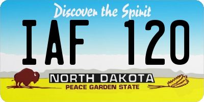 ND license plate IAF120