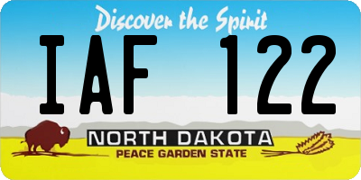 ND license plate IAF122