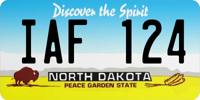 ND license plate IAF124