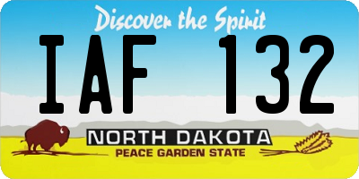 ND license plate IAF132