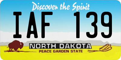 ND license plate IAF139