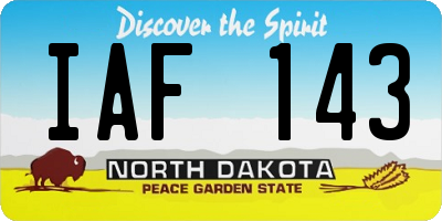 ND license plate IAF143