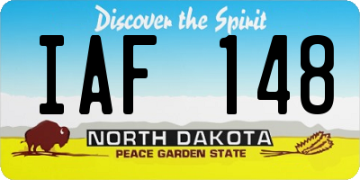 ND license plate IAF148