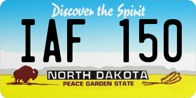 ND license plate IAF150
