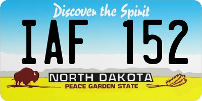 ND license plate IAF152