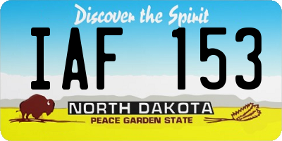 ND license plate IAF153